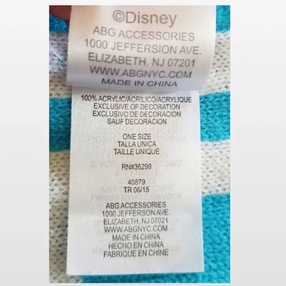 New Disney Scarf Womens Blue & White Cinderella  Princess Embroidered Fringe